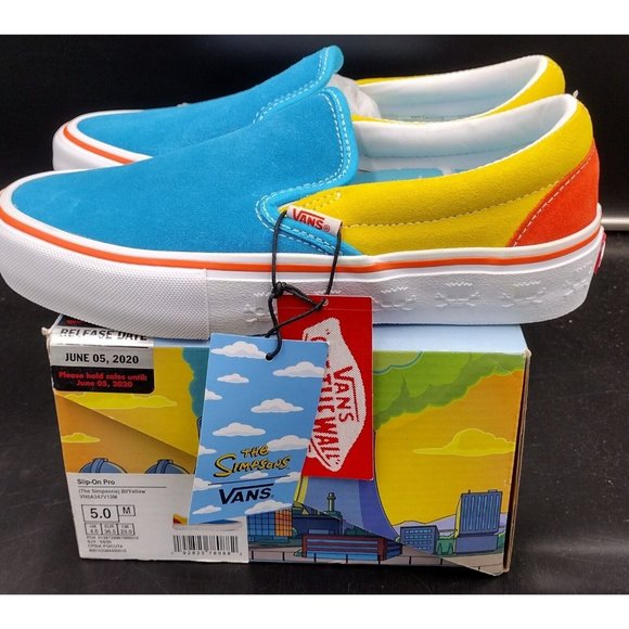 Vans x The Simpsons "Bart" Slip On Pro Unisex Skate Shoes Sneakers Size 5 - Picture 1 of 14